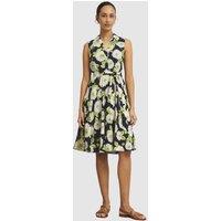Hobbs London Women's Bea Sleeveless Shirt Midi Dress in Dark Navy | Size: 18