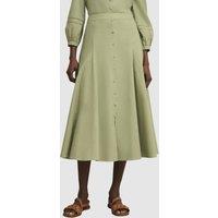 Hobbs London Women's Emberlynn Linen Blend Midi Skirt in Pale Green | Size: 14