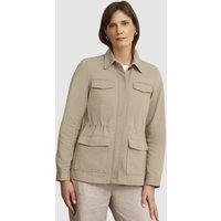 Hobbs London Women's Mandy Drawstring waist Utility Jacket in Pale Grey | Size: 8