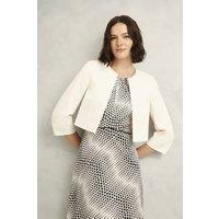 Hobbs London Women's Arizona Cropped Jacket in Cream | Size: 16