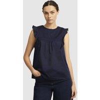 Hobbs London Women's Joy Ruffled Cap Sleeve Blouse in Dark Navy | Size: 10