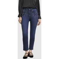 Hobbs London Women's Dita Embellishment Cropped Jeans in Dark Indigo | Size: 8