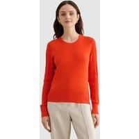 Hobbs London Women's Dianna Textured Sleeve Sweater in Burnt Orange | Size: Large