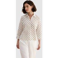 Hobbs London Women's Nita Spot Shirt in Off-White | Size: 8