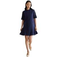 Hobbs London Women's Jasmine Short Sleeve Flared Mini Dress in Dark Navy | Size: 8