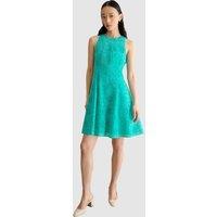 Hobbs London Women's Parling Embroidery Cutwork Mini Dress in Turquoise | Size: 14