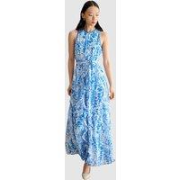 Hobbs London Women's Taryn Floral Ruffle Maxi Dress in Cool White | Size: 12
