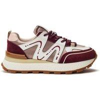 Moda In Pelle Women's 'Beenie' Alcantara Chunky Trainers in Burgundy | Size: 7