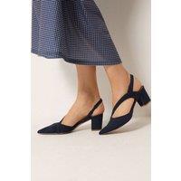 Long Tall Sally Women's Faux Suede Asymmetric Block Heels In Standard Fit in Dark Navy | Size: 10