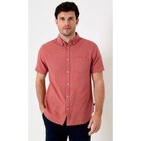Saltwell Men's Linen Rich Short Sleeve Shirt in Pink | Size: Large