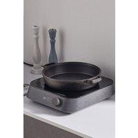 Living and Home 35cm Pre-Seasoned Cast Iron Frying Pan Griddle Cookware 35cm W x 7cm H in Black | Size: 35 cm W x 7 cm H