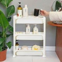 Living and Home 3 Tier Makeup Storage Shelf Shower Organizer Rack Kitchen Spice Rack in White