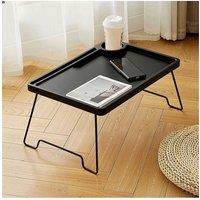 Living and Home Folding Laptop Bed Table with Tablet Groove and Cup Slot in Black