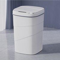 Living and Home 14L/18L Smart Sensor Waterproof Rubbish Bin Battery Powered Automatic Trash Can in White | Size: Medium