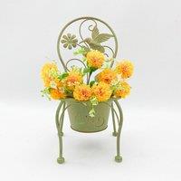 Minster Single Garden Planter - Metal - L27 x W22 x H44 cm - Leaf Green