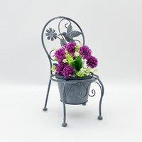 Minster Single Garden Planter - Metal - L27 x W22 x H44 cm - Stone Grey