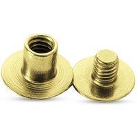 Neel Blue Chicago Screw Rivets Flat Head Durable Brass Rivet - 9mm x 13mm, 10pcs in Gold