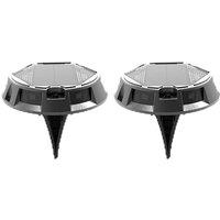 Obasyhig RGB multi colour solar-powered ground lights in Black