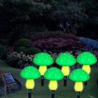 Obasyhig Style 1 Solar-powered garden mushroom lights in Green