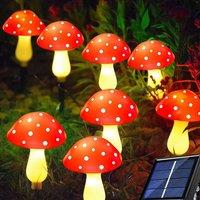 Obasyhig Style 2 Solar-powered garden mushroom lights in Red