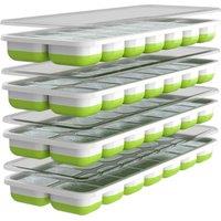 Nordara Ice Cube Trays Set of 4 Easy Release Silicone Base in Green