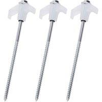 Nordara 18x Heavy Duty Screw In Ground Pegs Awning Tent With Case in Silver