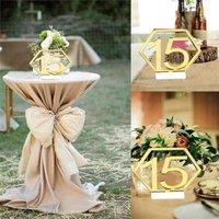 SPETLEK Hexagonal Wedding Table Numbers 1-20 with Gold Holder