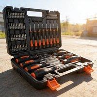 Ventryn 66x Heavy Duty Magnetic Screwdriver Set Cross Flat Head in Black