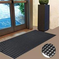 VOGREX Large Industrial Rubber Door Mat Non Slip Outdoor Entrance Rug in Black | Size: 100 cm diameter