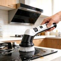 Ventryn 6 in 1 Rotating Electric Scrubber Brush for Deep Cleaning in White