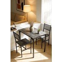 Living and Home 3-Piece Dining Table Set with 2 Chairs in Grey
