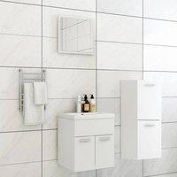 Berkfield Home Bathroom Furniture Set White Engineered Wood
