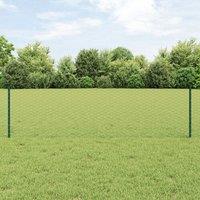 Berkfield Home Fence Posts 11 pcs U-Channel Green 60 cm Steel, Hexagon Fence Green 0, 6x50 m Steel