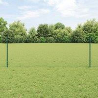 Berkfield Home Fence Posts 5 pcs U-Channel Green 80 cm Steel, Hexagon Fence Green 0.8x10 m Steel