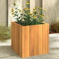 Berkfield Home Garden Planter 25x25x25 cm Solid Wood Acacia in Brown | Size: 25 x 25 x 25 cm