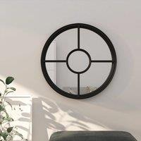 Berkfield Home Mirror Black 60x4 cm Iron Round for Indoor Use