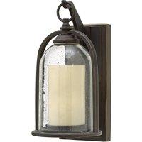 Netlighting Quincy Outdoor Small Wall Lantern Light Oil Rubbed Bronze IP44 E27 in Brown
