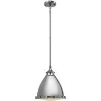 Netlighting Amelia 1 Light Medium Dome Ceiling Pendant Polished Nickel E27 in Grey
