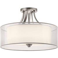 Netlighting Lacey 4 Light SemiFlush Mount Antique Pewter E27 in Grey
