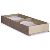 Amani Denver Walnut Underbed Storage Drawer on Wheels, 2 Sections | Size: 1 Pack