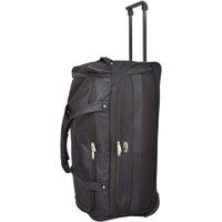 House of Leather Holdall with Wheels Large Overnight Bag HL472 in Black