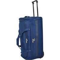 House of Leather Holdall with Wheels Large Overnight Bag HL472 in Blue