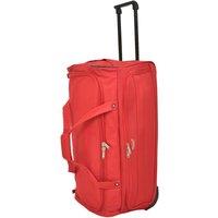 House of Leather Holdall with Wheels Large Overnight Bag HL472 in Red