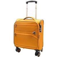 House of Leather Expandable 8 Wheel Soft Luggage Travel Suitcase Japan in Yellow | Size: Small