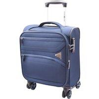 House of Leather Expandable 8 Wheel Soft Luggage Travel Suitcase Japan in Navy | Size: Small