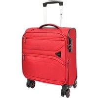 House of Leather Expandable 8 Wheel Soft Luggage Travel Suitcase Japan in Red | Size: Small