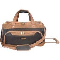 House of Leather Holdall Faux Suede Wheeled Lightweight Luggage Germania in Brown