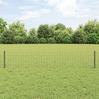 Berkfield Home Euro Fence with 5 U Posts Grey 0.4x10 m Steel