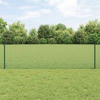 Berkfield Home Welded Wire Fence with 5 U Posts Green 0.6x10 m Steel