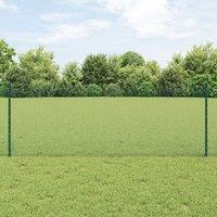 Berkfield Home Welded Wire Fence with 5 U Posts Green 0.8x10 m Steel